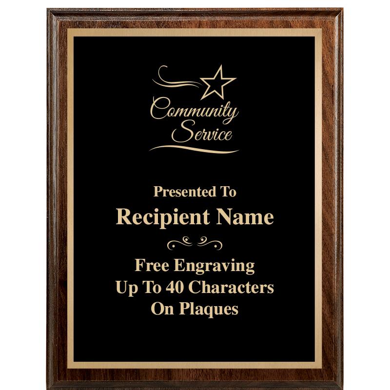 7"X9" WALNUT WOOD PLAQUE