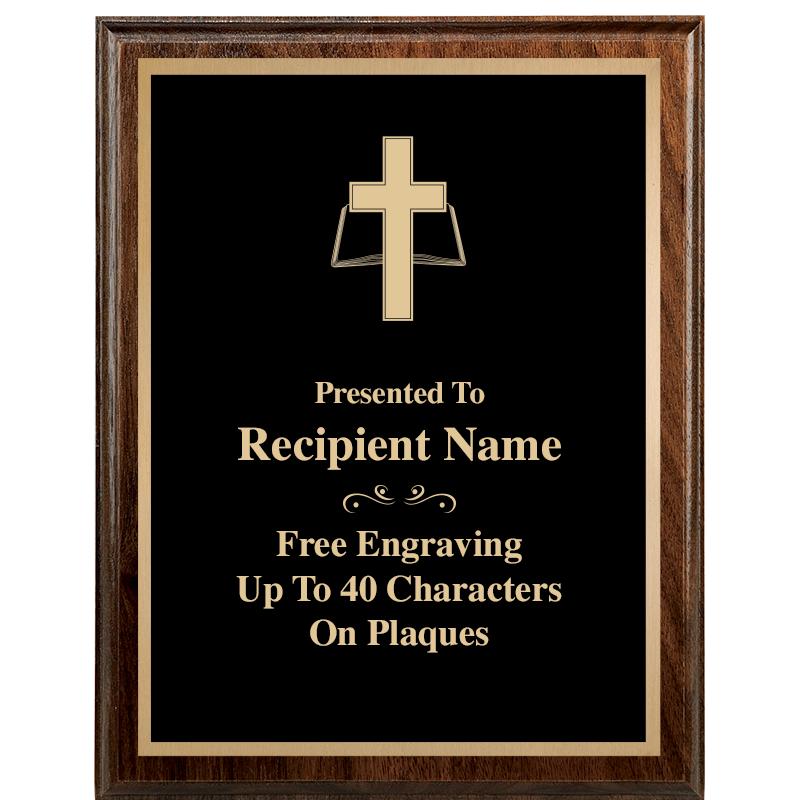 7"X9" WALNUT WOOD PLAQUE