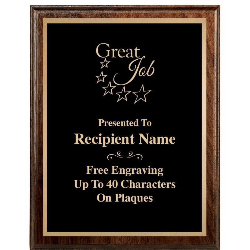 7"X9" WALNUT WOOD PLAQUE