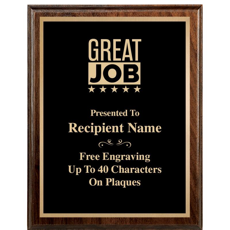 7"X9" WALNUT WOOD PLAQUE