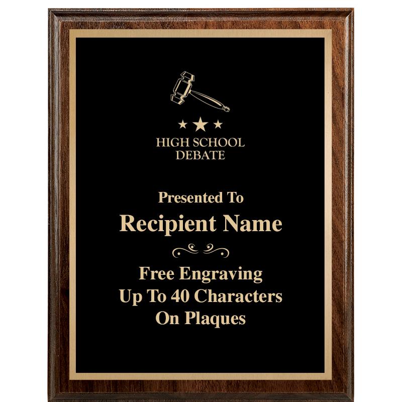 7"X9" WALNUT WOOD PLAQUE