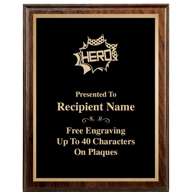 7"X9" WALNUT WOOD PLAQUE