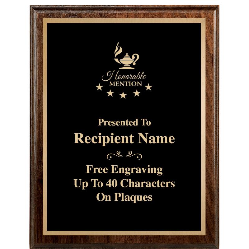 7"X9" WALNUT WOOD PLAQUE