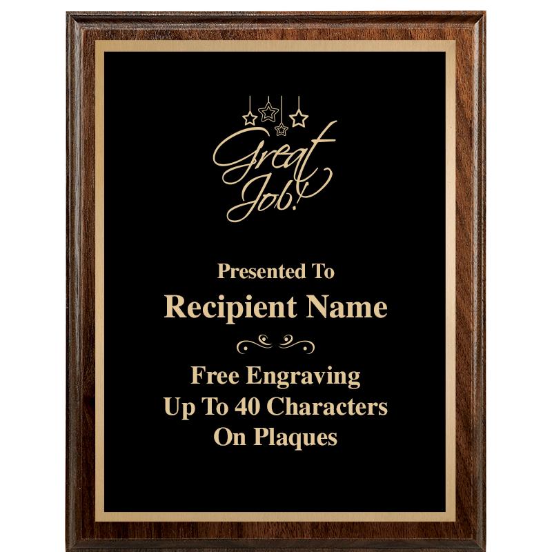 7"X9" WALNUT WOOD PLAQUE