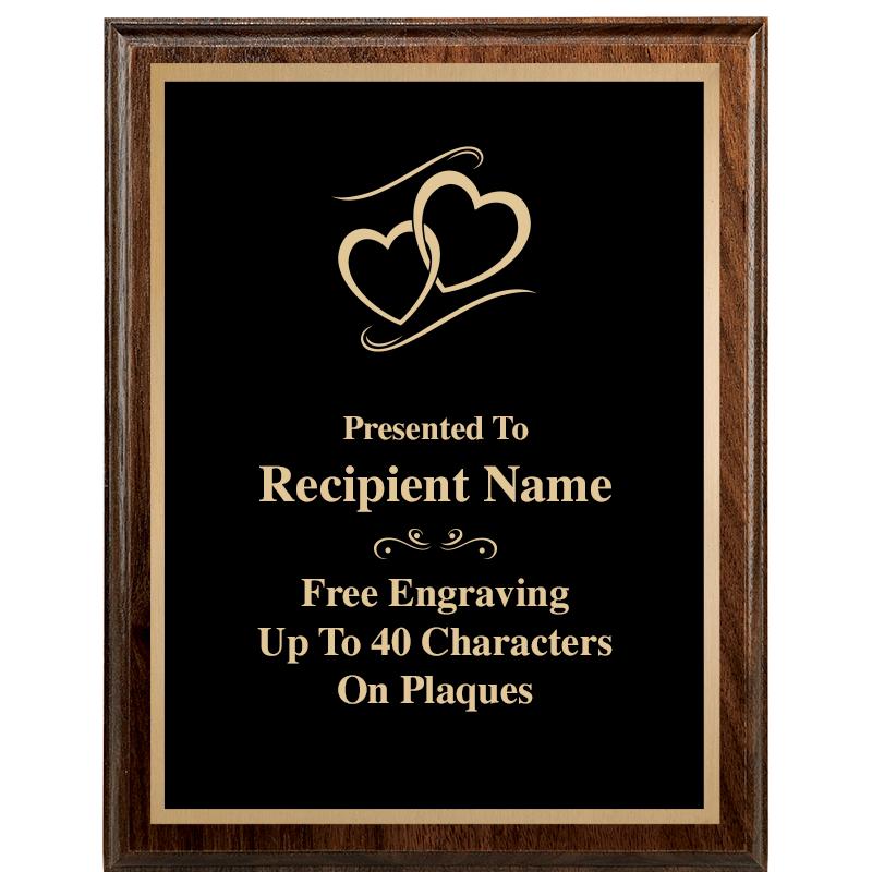 7"X9" WALNUT WOOD PLAQUE