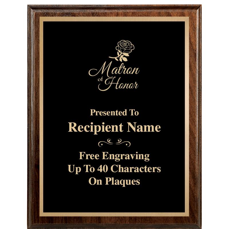 7"X9" WALNUT WOOD PLAQUE