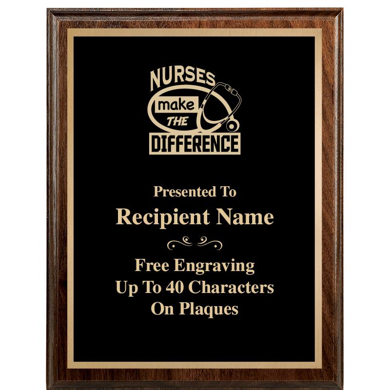 7"X9" WALNUT WOOD PLAQUE