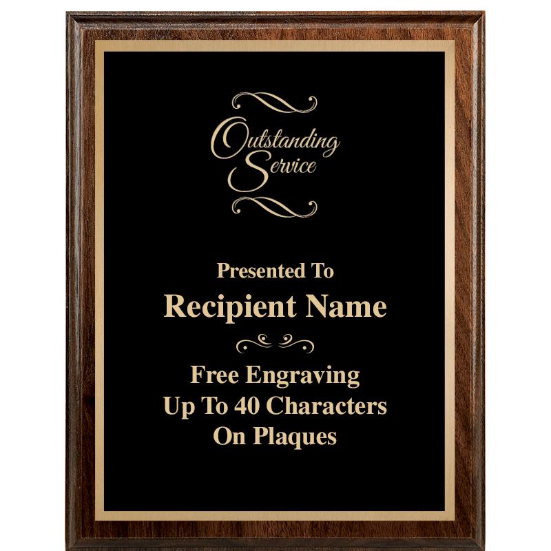 7"X9" WALNUT WOOD PLAQUE