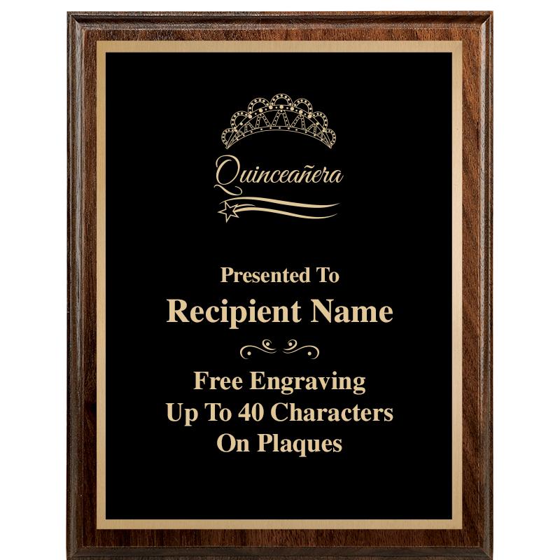 7"X9" WALNUT WOOD PLAQUE