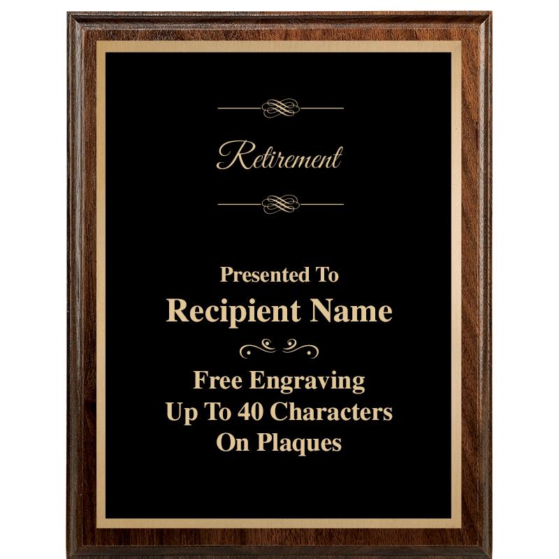 7"X9" WALNUT WOOD PLAQUE