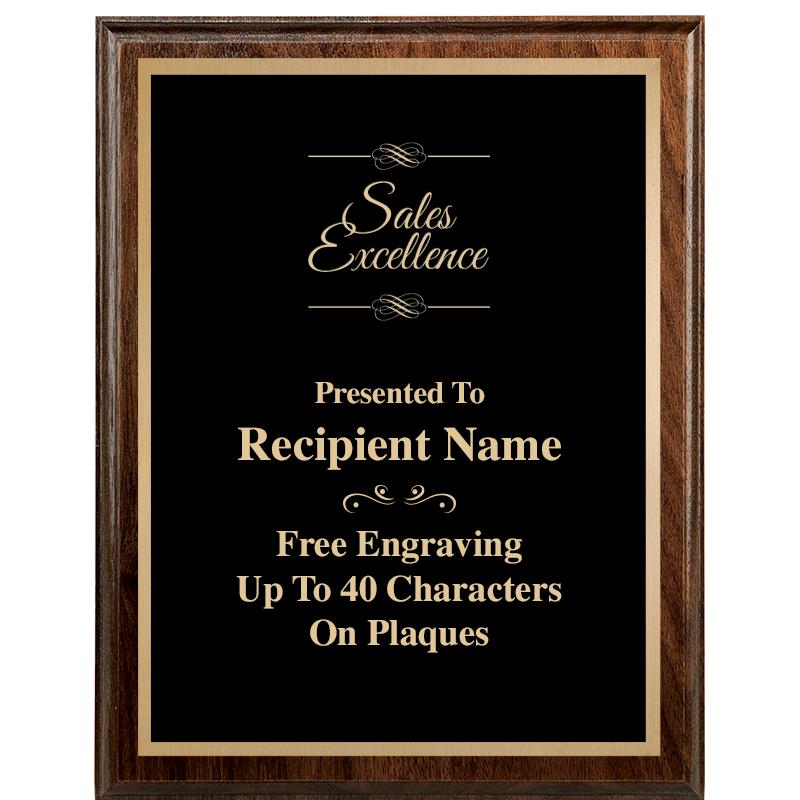 7"X9" WALNUT WOOD PLAQUE