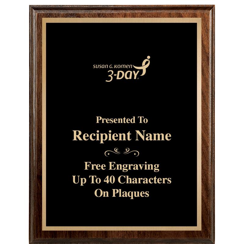 7"X9" WALNUT WOOD PLAQUE