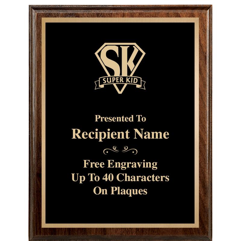 7"X9" WALNUT WOOD PLAQUE