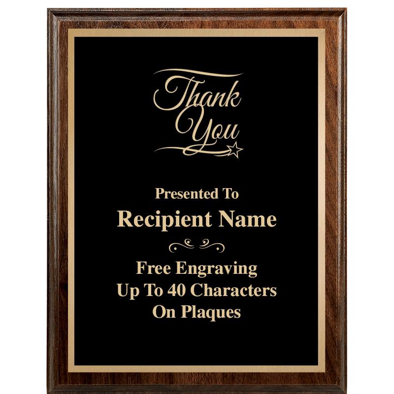 7"X9" WALNUT WOOD PLAQUE