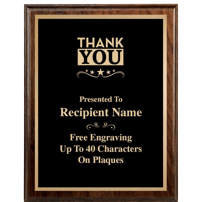 7"X9" WALNUT WOOD PLAQUE