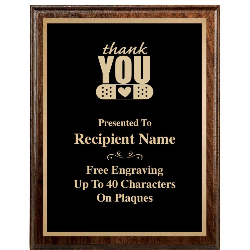 7"X9" WALNUT WOOD PLAQUE