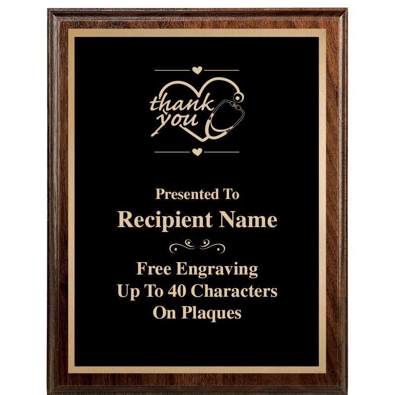 7"X9" WALNUT WOOD PLAQUE