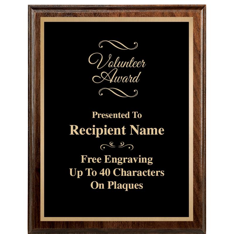 7"X9" WALNUT WOOD PLAQUE