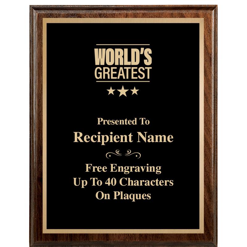 7"X9" WALNUT WOOD PLAQUE