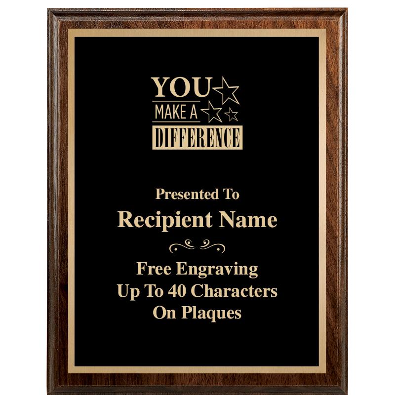 7"X9" WALNUT WOOD PLAQUE