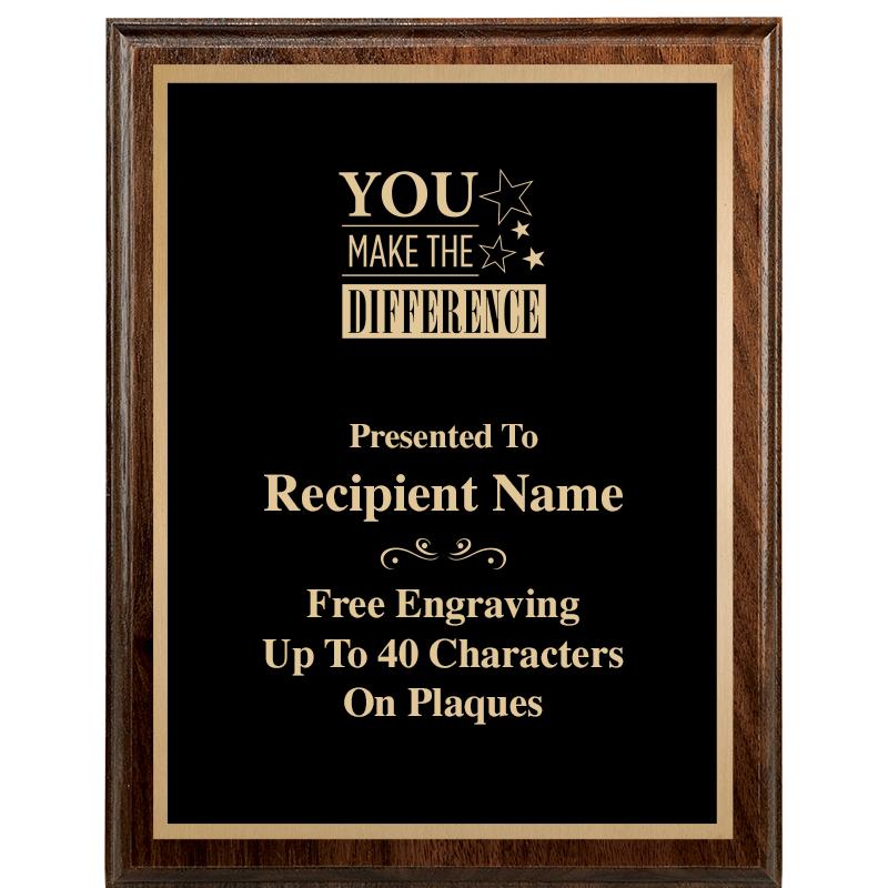 7"X9" WALNUT WOOD PLAQUE