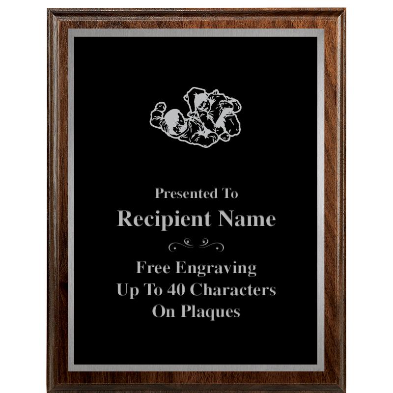 7"X9" WALNUT WOOD PLAQUE SV