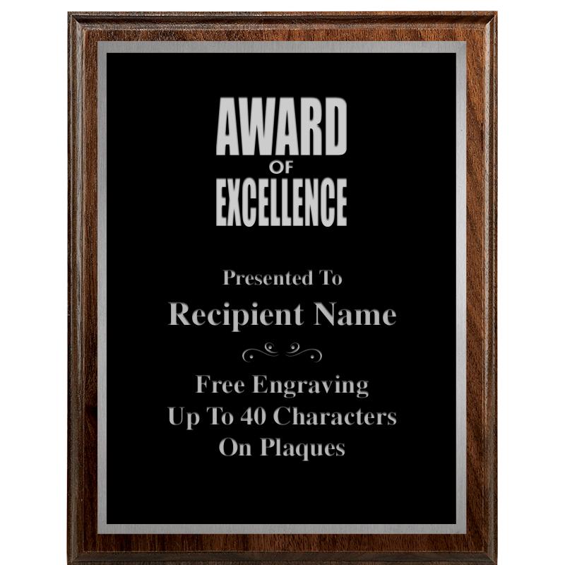 7"X9" WALNUT WOOD PLAQUE SV