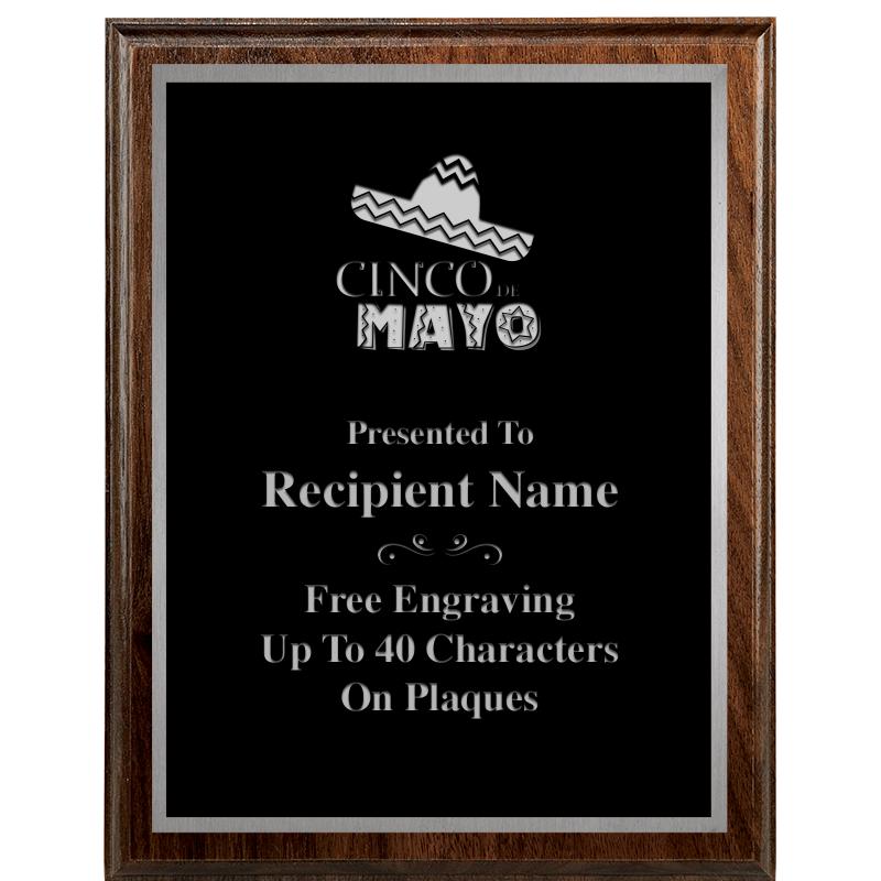 7"X9" WALNUT WOOD PLAQUE SV