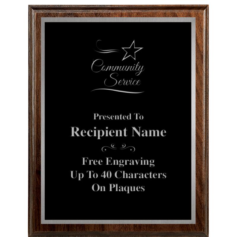 7"X9" WALNUT WOOD PLAQUE SV