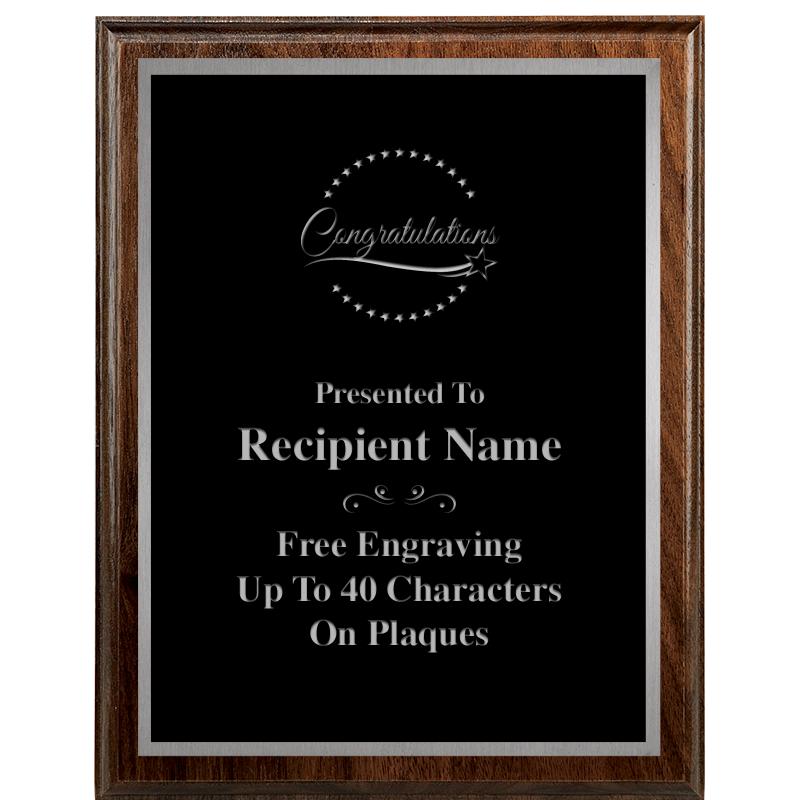 7"X9" WALNUT WOOD PLAQUE SV