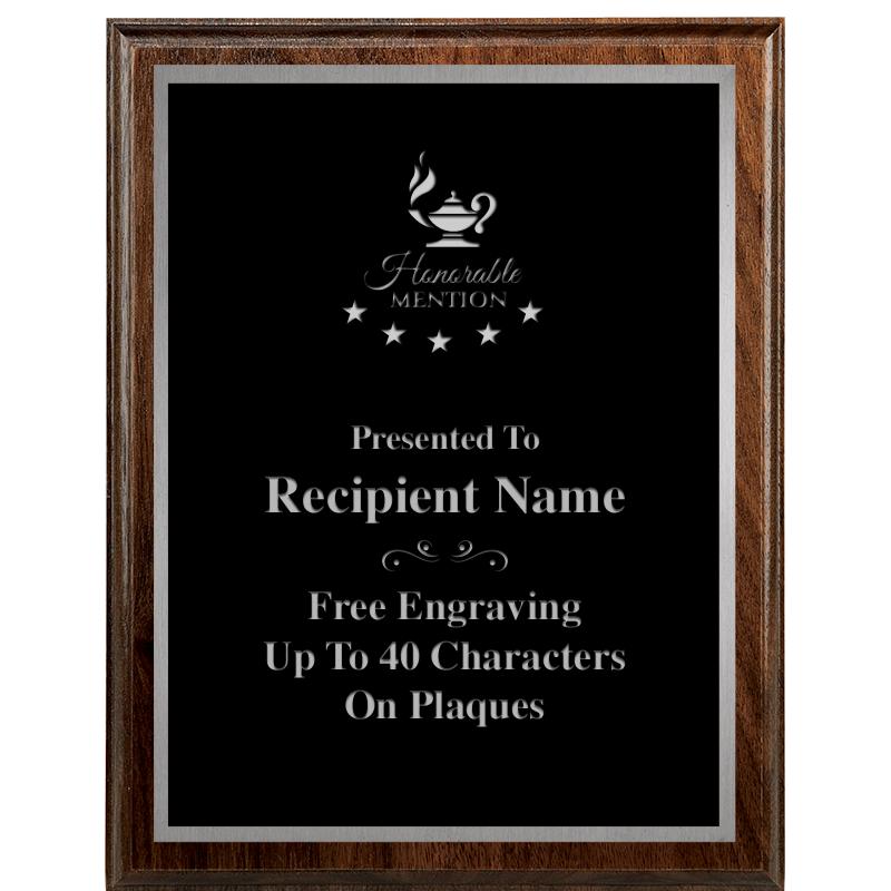 7"X9" WALNUT WOOD PLAQUE SV