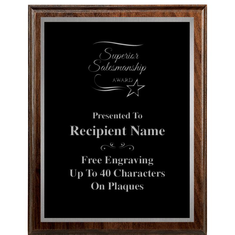 7"X9" WALNUT WOOD PLAQUE SV