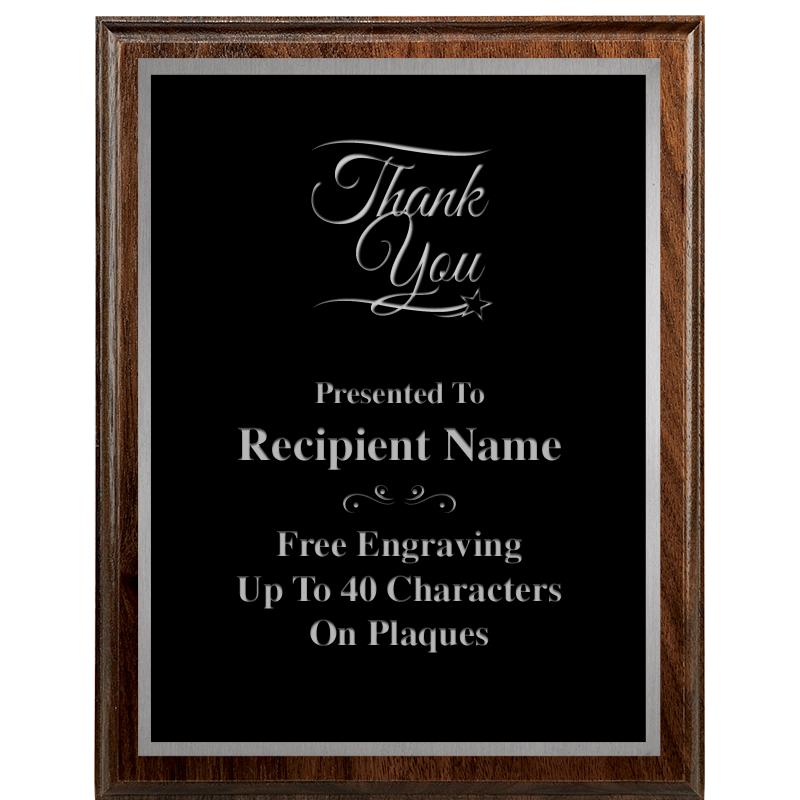 7"X9" WALNUT WOOD PLAQUE SV