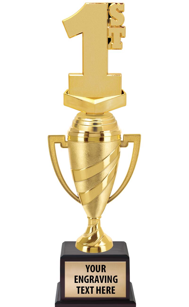 13"SWIRL CUP WOOD BS W FIG TRP