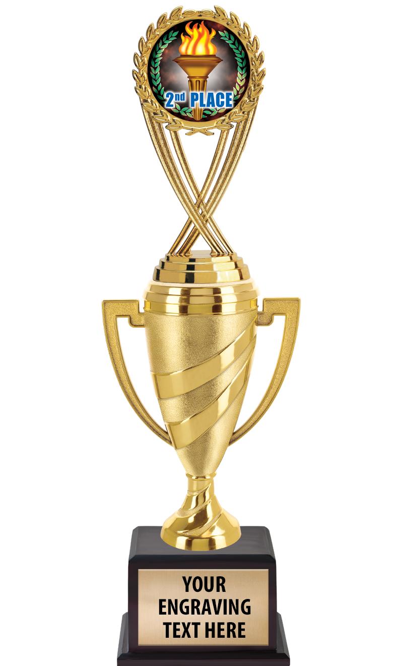 13"SWIRL CUP WOOD BS W FIG TRP