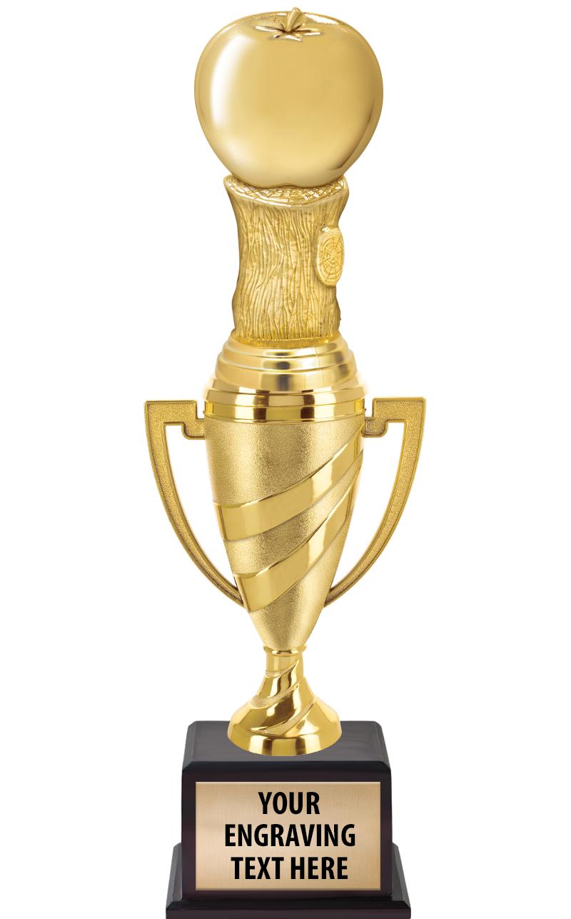 13"SWIRL CUP WOOD BS W FIG TRP