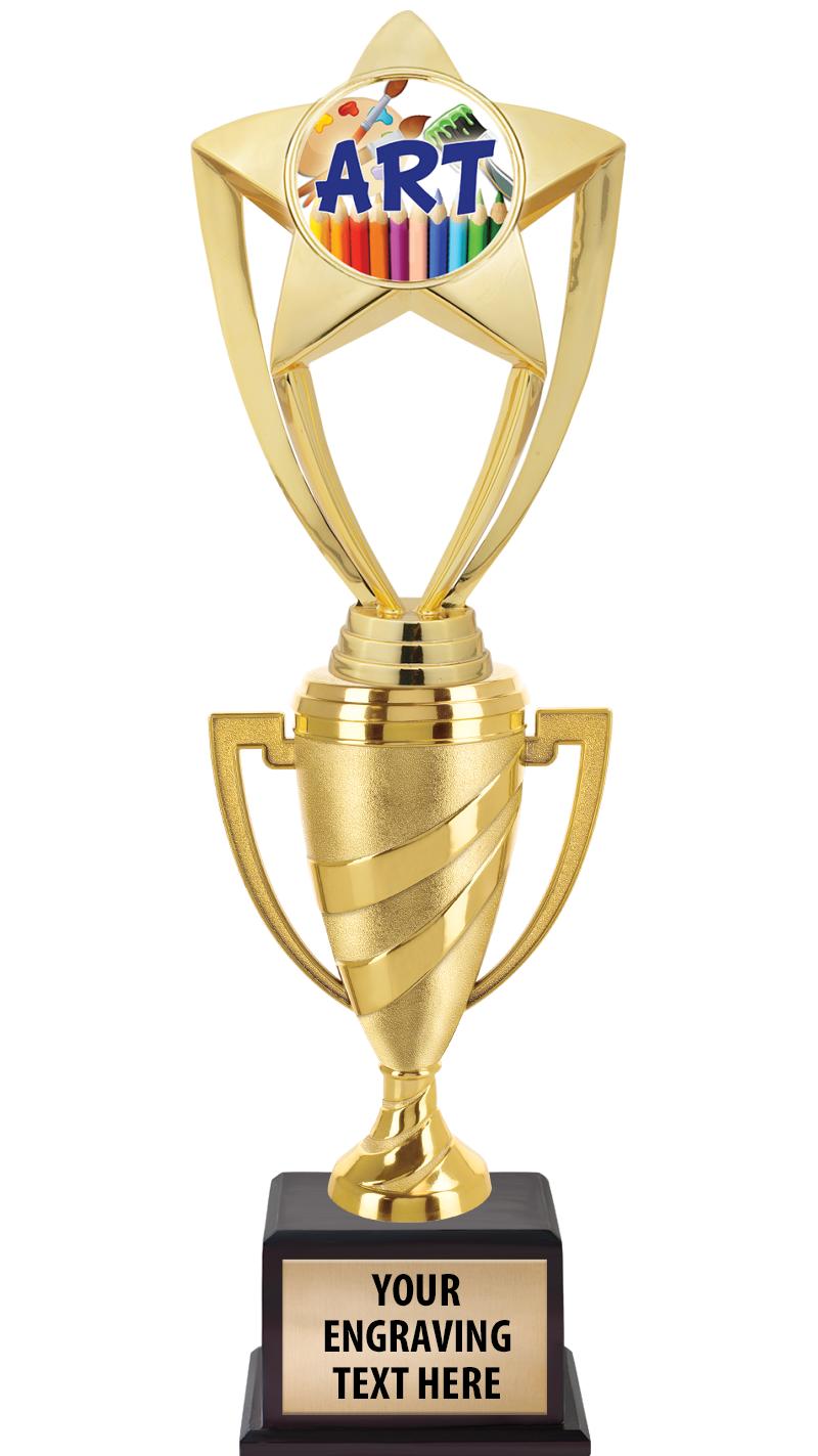 13"SWIRL CUP WOOD BS W FIG TRP