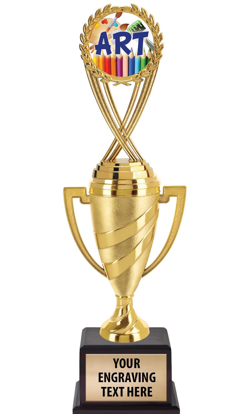 13"SWIRL CUP WOOD BS W FIG TRP