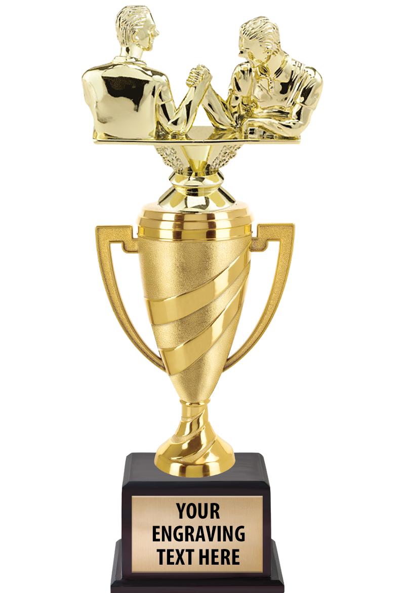 13"SWIRL CUP WOOD BS W FIG TRP