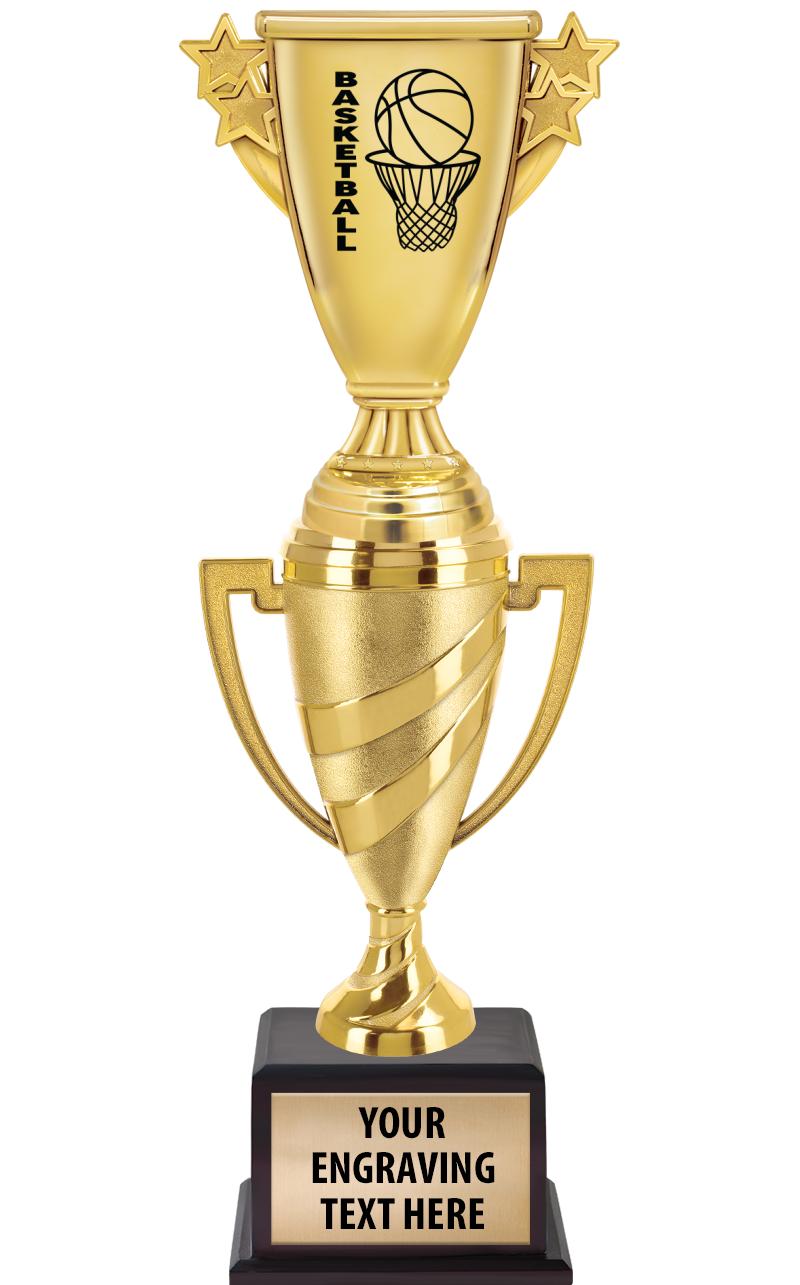 13"SWIRL CUP WOOD BS W FIG TRP