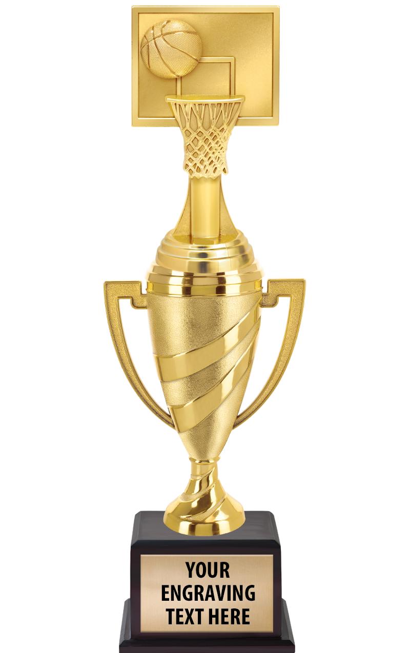 13"SWIRL CUP WOOD BS W FIG TRP