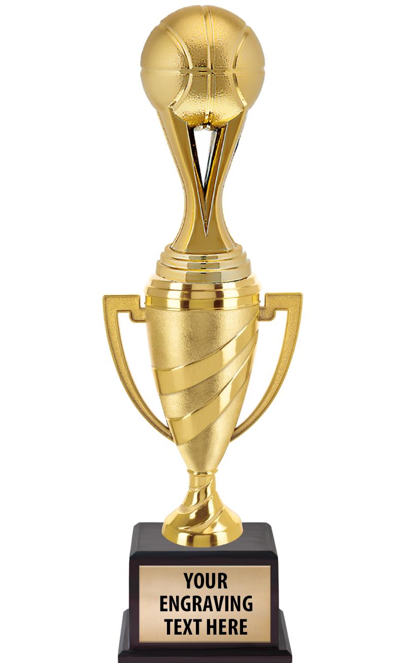 13"SWIRL CUP WOOD BS W FIG TRP