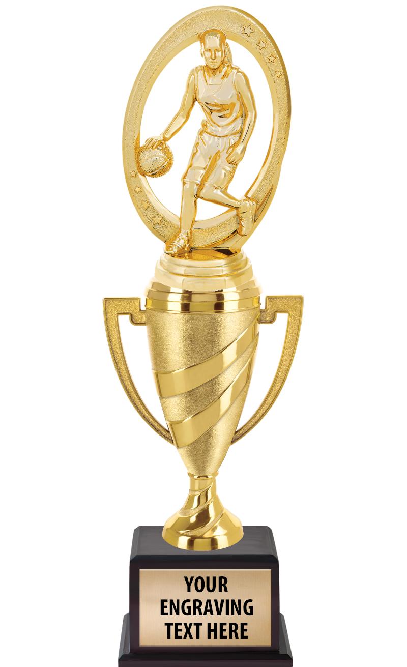 13"SWIRL CUP WOOD BS W FIG TRP