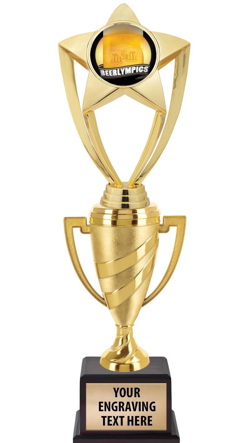 13"SWIRL CUP WOOD BS W FIG TRP