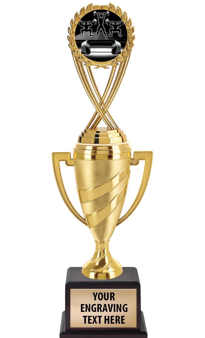 13"SWIRL CUP WOOD BS W FIG TRP