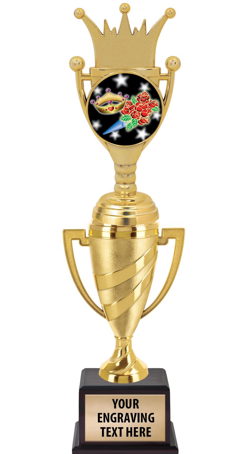 13"SWIRL CUP WOOD BS W FIG TRP