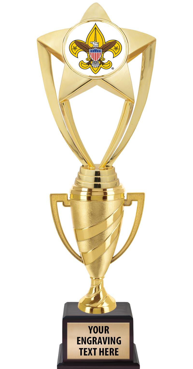 13"SWIRL CUP WOOD BS W FIG TRP