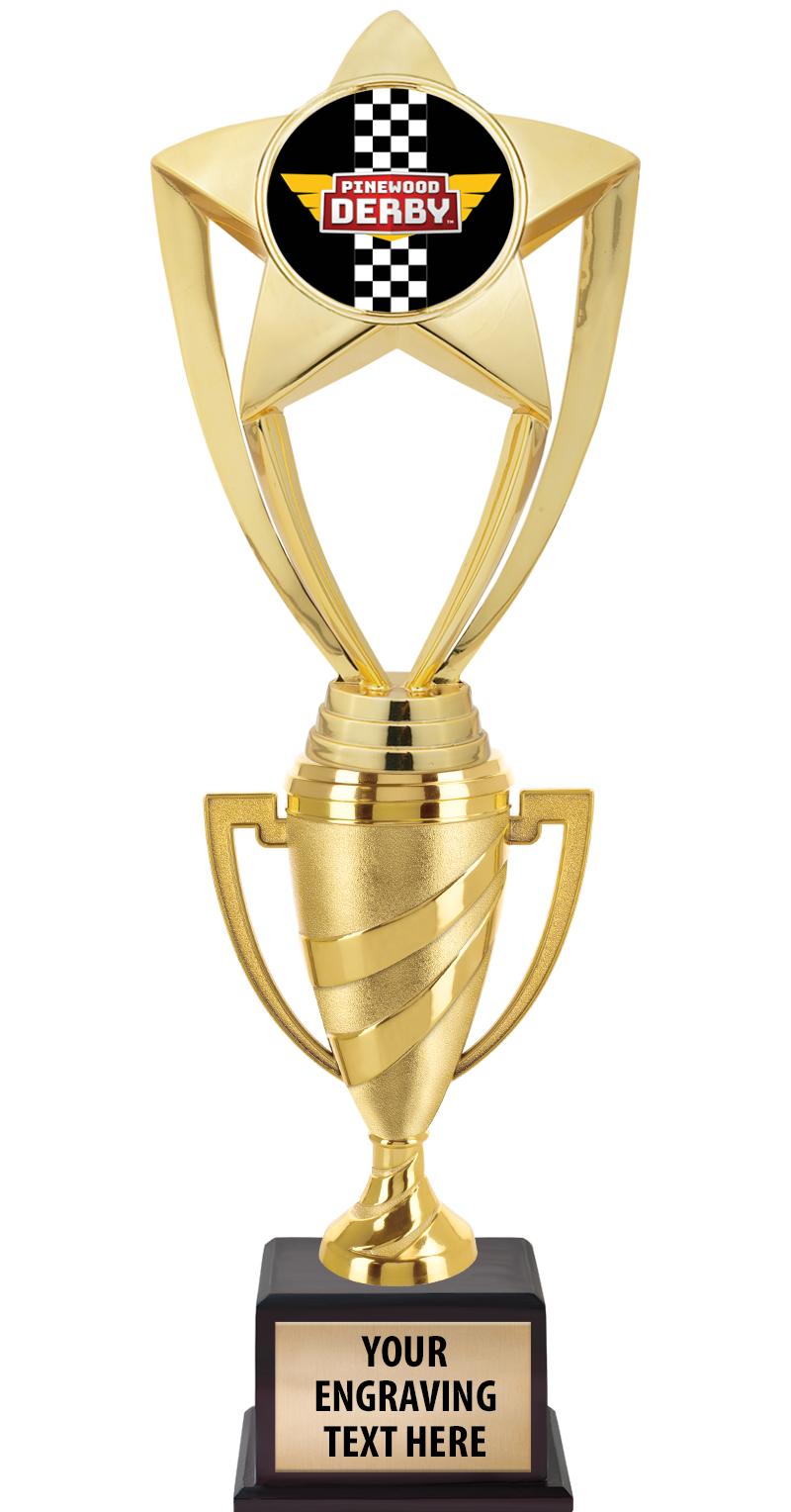 13"SWIRL CUP WOOD BS W FIG TRP