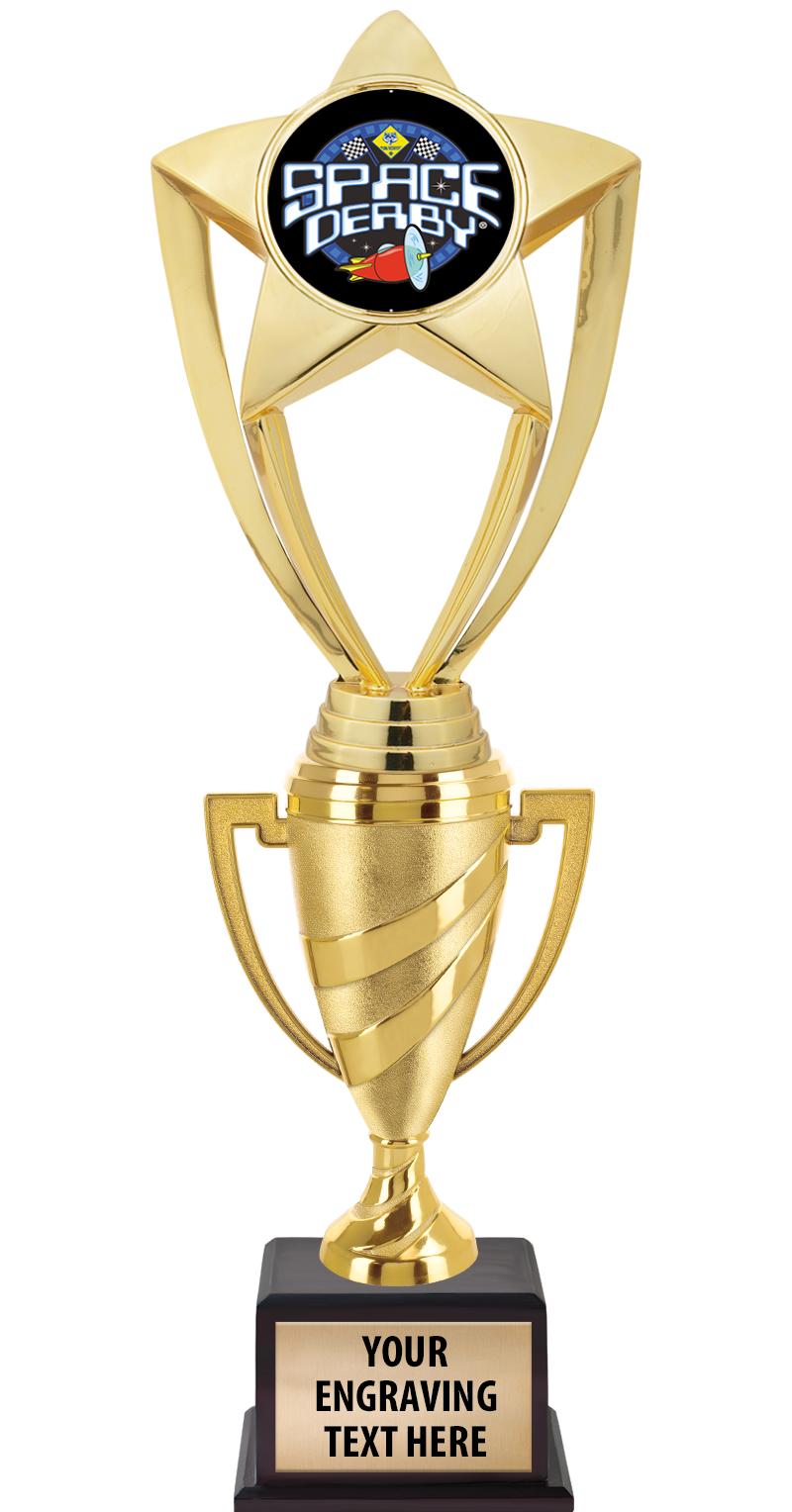 13"SWIRL CUP WOOD BS W FIG TRP