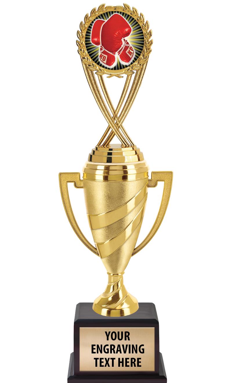 13"SWIRL CUP WOOD BS W FIG TRP